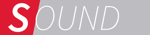 S-SERIES_SOUND_FC The image features the word "SOUND" in white, bold, uppercase letters against a gray background. The letter "S" is placed on a red vertical strip on the left side.