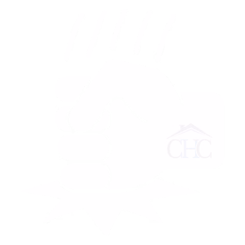 A graphic of a fist coming down and hitting a surface, with motion lines above and an impact mark below the hand. The letters "CHC" are visible on the wrist area.