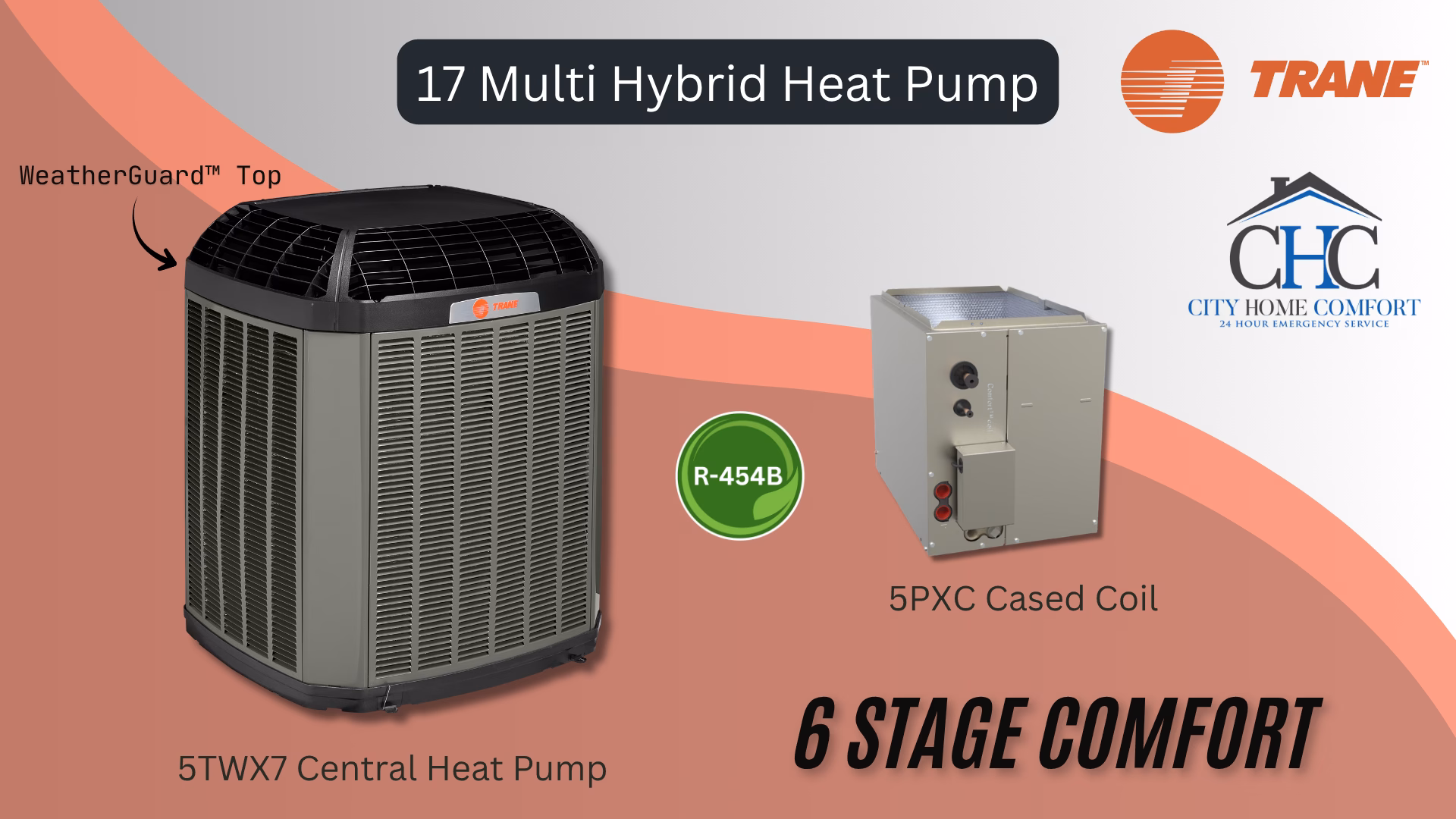 Trane 17 Multi heat pump with six-stage cooling and heating installed by City Home Comfort
