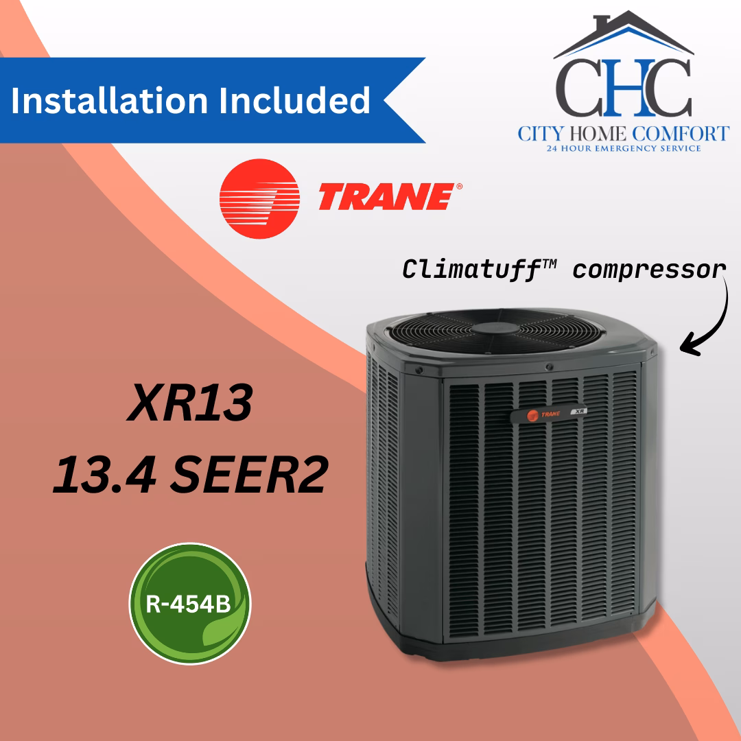 Trane XR13 5TTR R-454B central air conditioner installed by City Home Comfort