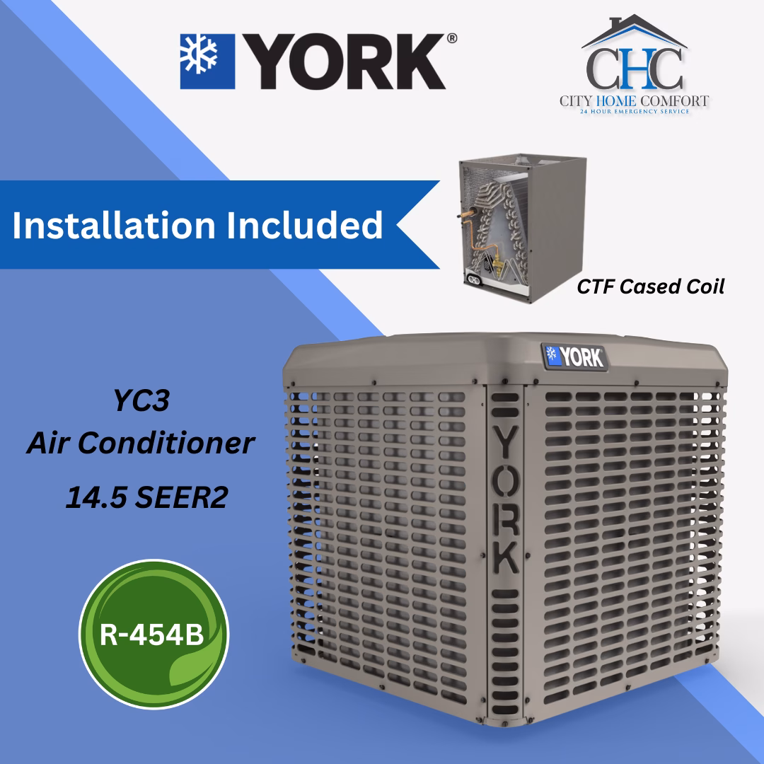 York YC3 R-454B central air conditioner installed by City Home Comfort
